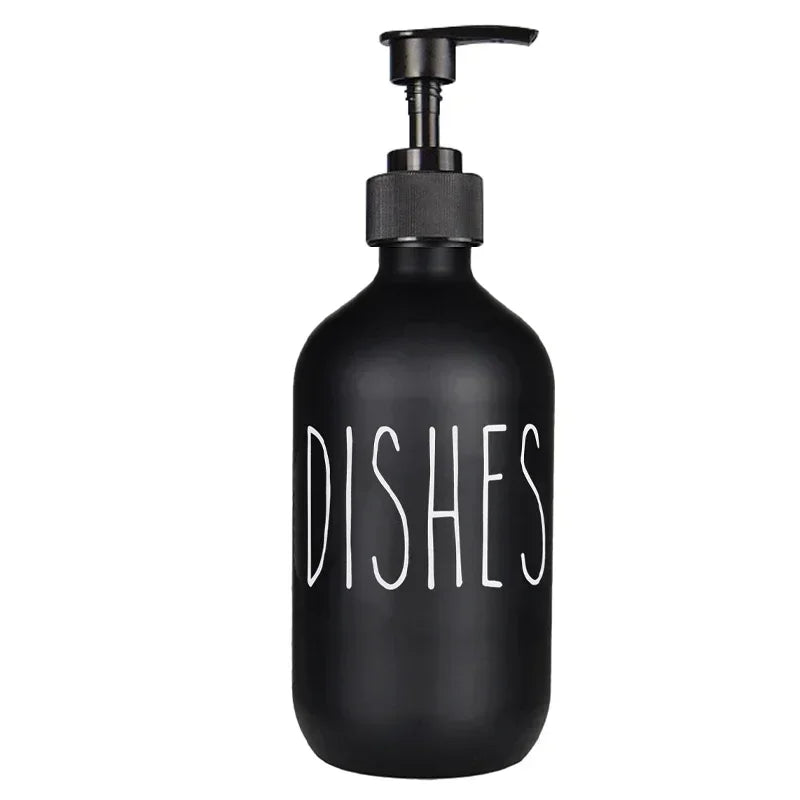 Refillable black dish soap dispenser