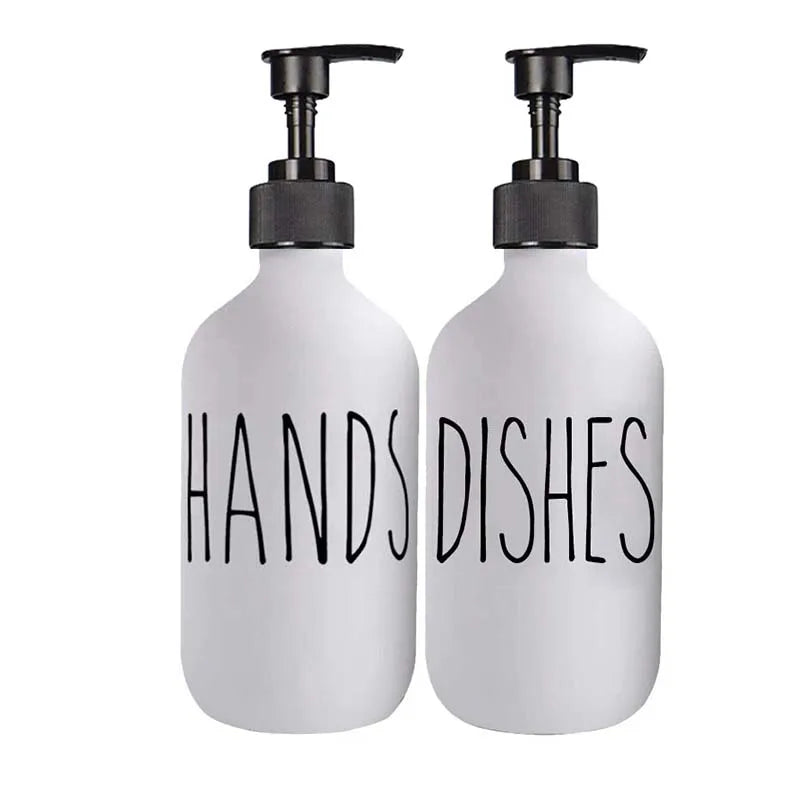 Refillable black dish soap dispenser