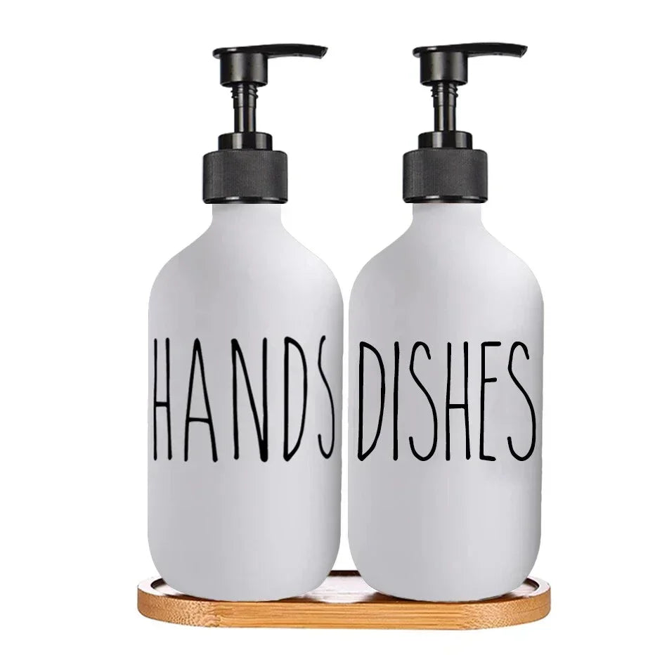 Refillable black dish soap dispenser