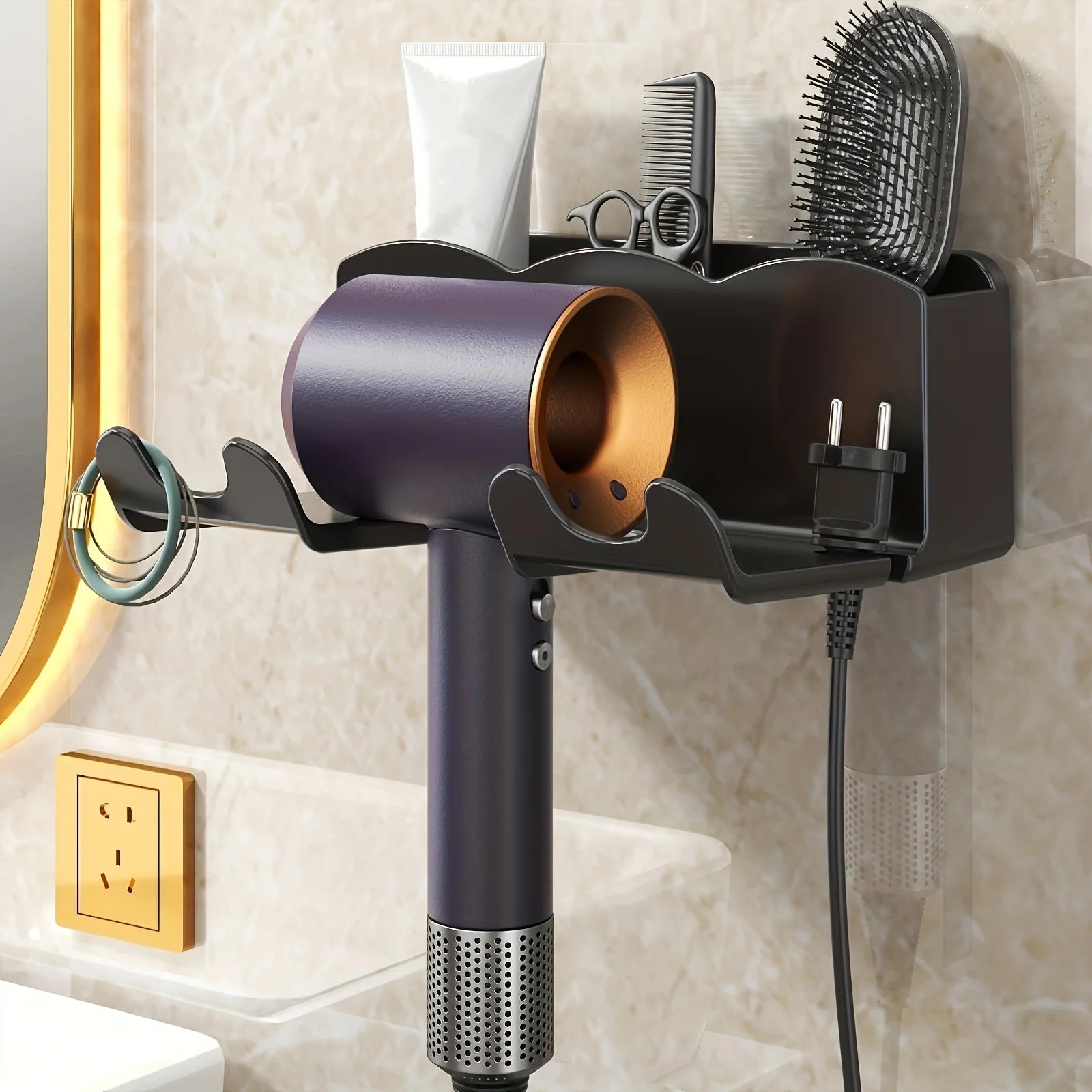 Hair dryer rack